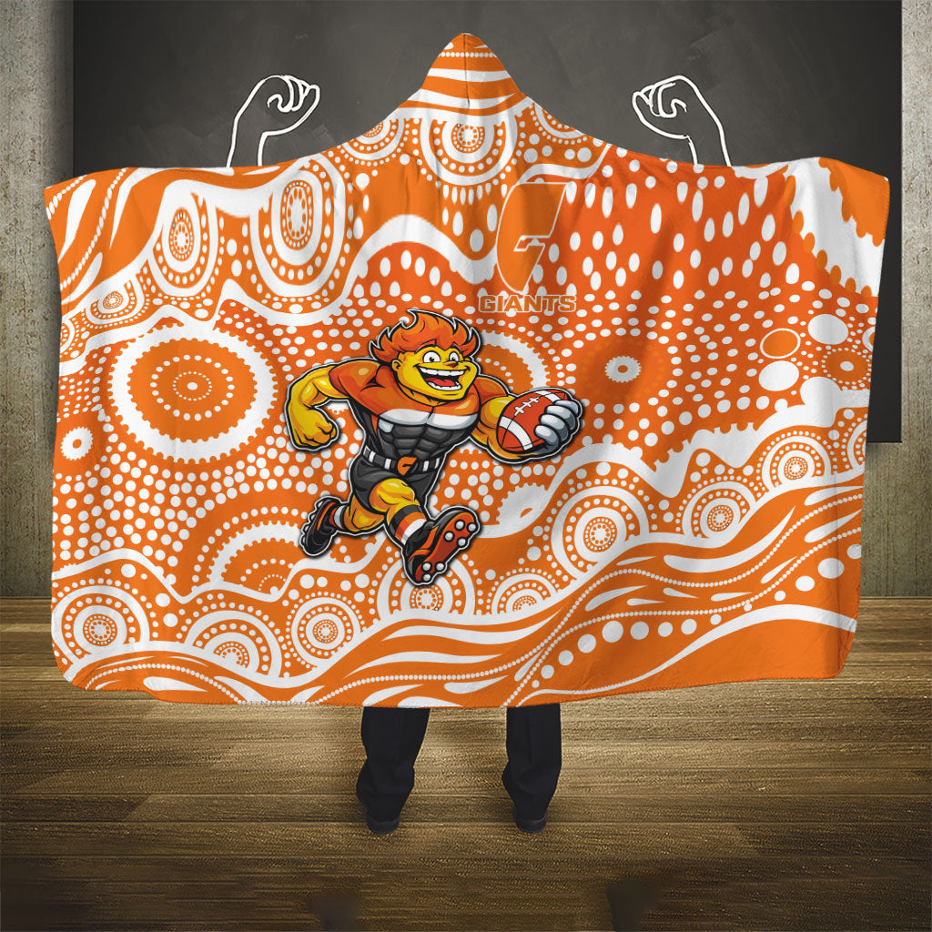 Greater Western Sydney Giants Hooded Blanket Aboriginal Dot Pattern - Football Mascot Heritage Pride