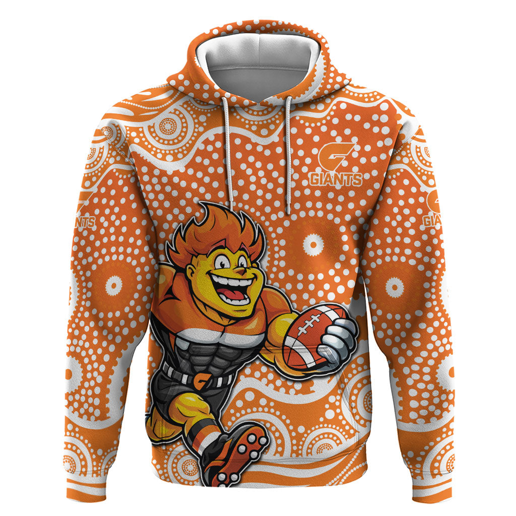 Greater Western Sydney Giants Hoodie Aboriginal Dot Pattern - Football Mascot Heritage Pride