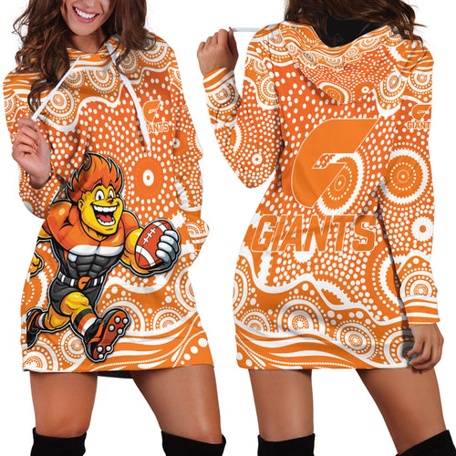 Greater Western Sydney Giants Hoodie Dress Aboriginal Dot Pattern - Football Mascot Heritage Pride