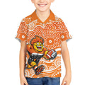 Greater Western Sydney Giants Kid Hawaiian Shirt Aboriginal Dot Pattern - Football Mascot Heritage Pride
