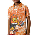Greater Western Sydney Giants Kid Polo Shirt Aboriginal Dot Pattern - Football Mascot Heritage Pride