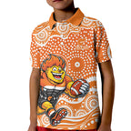 Greater Western Sydney Giants Kid Polo Shirt Aboriginal Dot Pattern - Football Mascot Heritage Pride