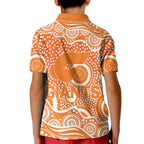 Greater Western Sydney Giants Kid Polo Shirt Aboriginal Dot Pattern - Football Mascot Heritage Pride