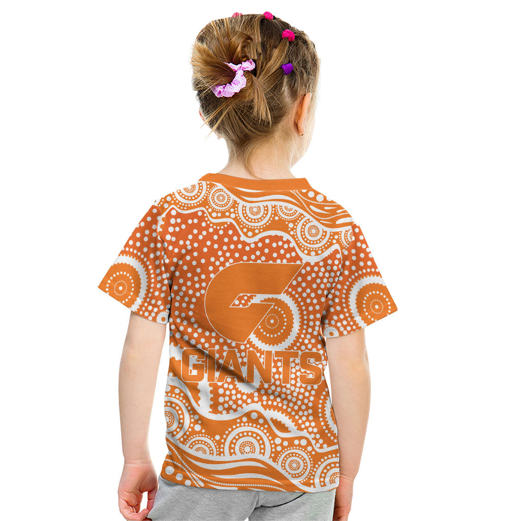Greater Western Sydney Giants Kid T Shirt Aboriginal Dot Pattern - Football Mascot Heritage Pride