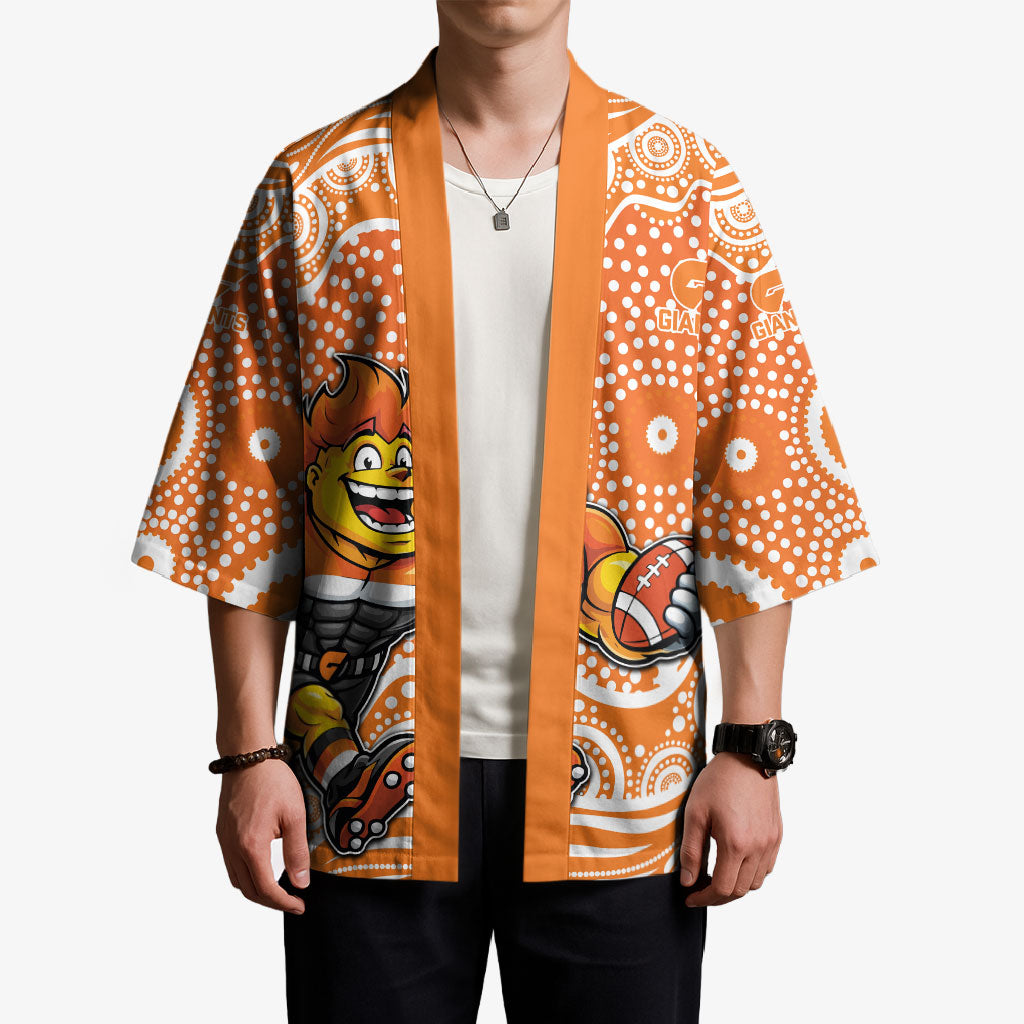 Greater Western Sydney Giants Kimono Aboriginal Dot Pattern - Football Mascot Heritage Pride