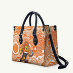 Greater Western Sydney Giants Leather Bag Aboriginal Dot Pattern - Football Mascot Heritage Pride
