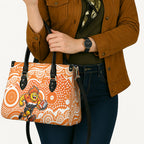 Greater Western Sydney Giants Leather Bag Aboriginal Dot Pattern - Football Mascot Heritage Pride
