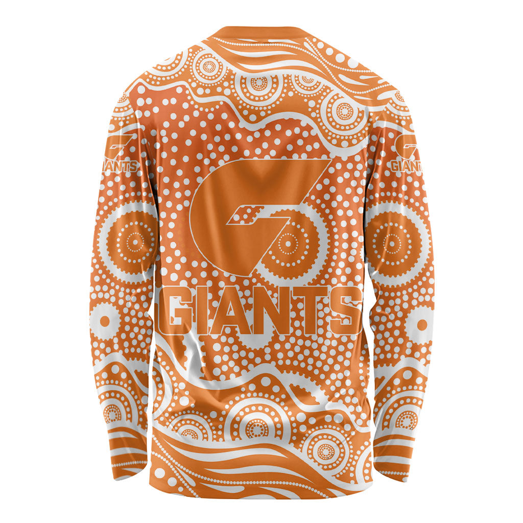 Greater Western Sydney Giants Long Sleeve Shirt Aboriginal Dot Pattern - Football Mascot Heritage Pride