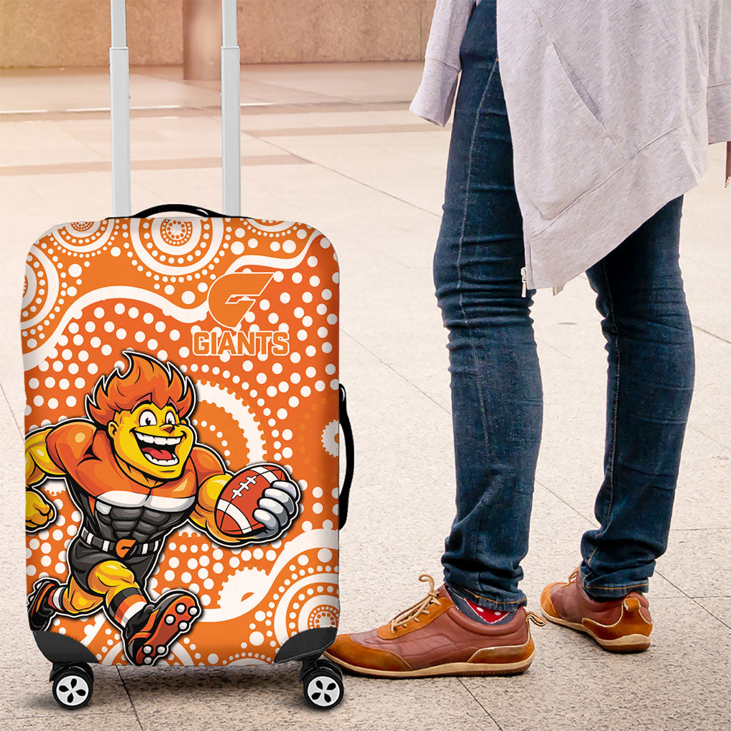 Greater Western Sydney Giants Luggage Cover Aboriginal Dot Pattern - Football Mascot Heritage Pride