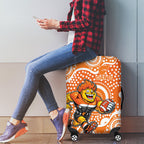Greater Western Sydney Giants Luggage Cover Aboriginal Dot Pattern - Football Mascot Heritage Pride