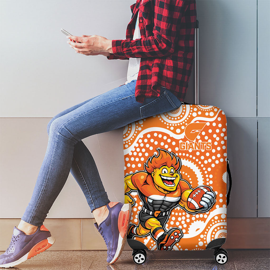 Greater Western Sydney Giants Luggage Cover Aboriginal Dot Pattern - Football Mascot Heritage Pride