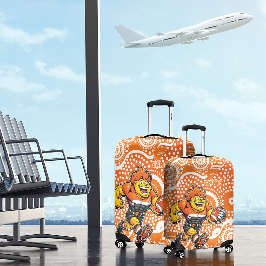 Greater Western Sydney Giants Luggage Cover Aboriginal Dot Pattern - Football Mascot Heritage Pride