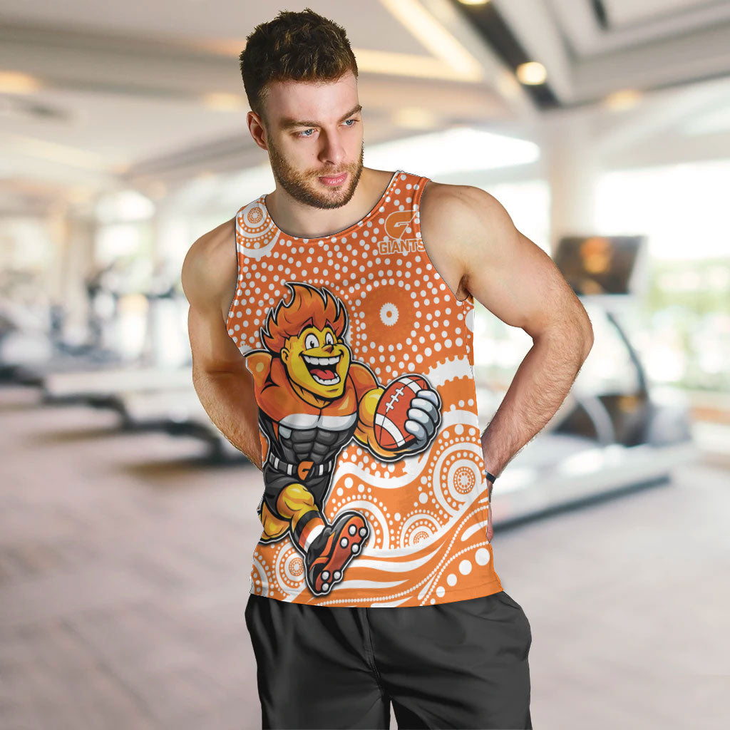 Greater Western Sydney Giants Men Tank Top Aboriginal Dot Pattern - Football Mascot Heritage Pride