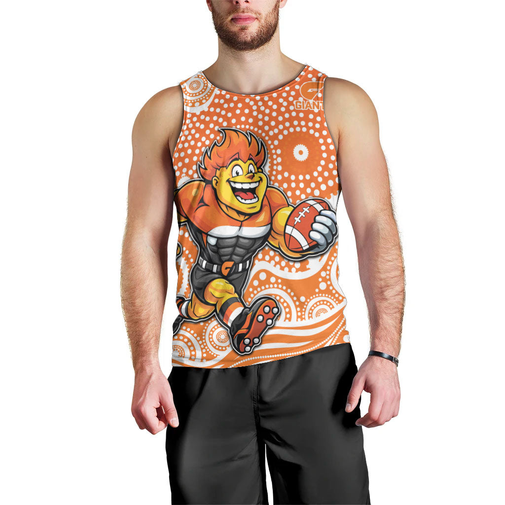 Greater Western Sydney Giants Men Tank Top Aboriginal Dot Pattern - Football Mascot Heritage Pride