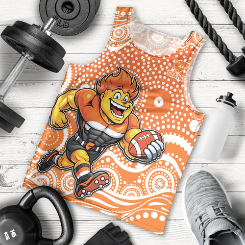 Greater Western Sydney Giants Men Tank Top Aboriginal Dot Pattern - Football Mascot Heritage Pride