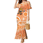 Greater Western Sydney Giants Mermaid Dress Aboriginal Dot Pattern - Football Mascot Heritage Pride