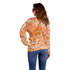Greater Western Sydney Giants Off Shoulder Sweater Aboriginal Dot Pattern - Football Mascot Heritage Pride