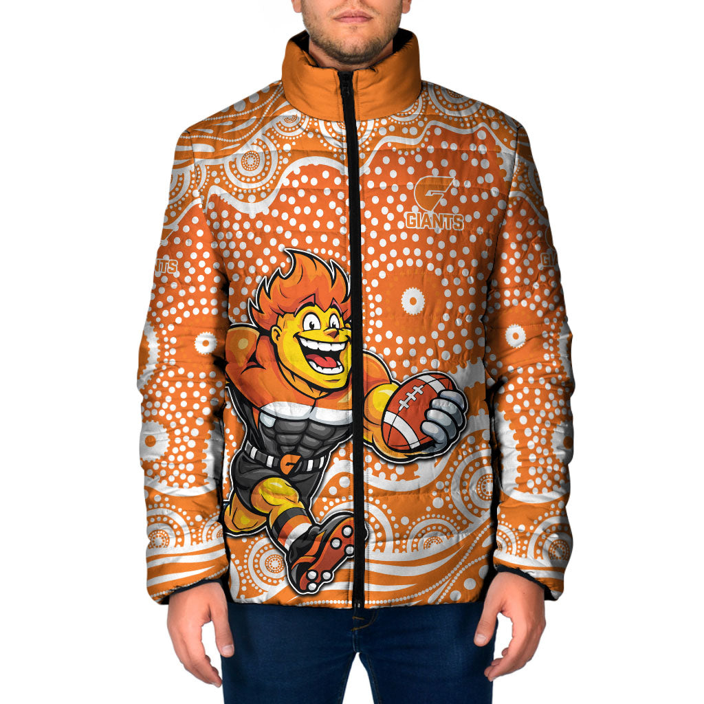 Greater Western Sydney Giants Padded Jacket Aboriginal Dot Pattern - Football Mascot Heritage Pride