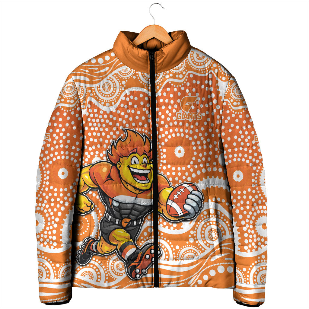 Greater Western Sydney Giants Padded Jacket Aboriginal Dot Pattern - Football Mascot Heritage Pride