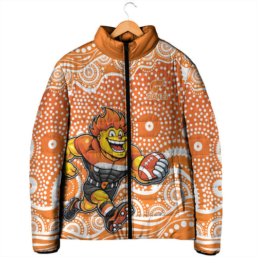 Greater Western Sydney Giants Padded Jacket Aboriginal Dot Pattern - Football Mascot Heritage Pride
