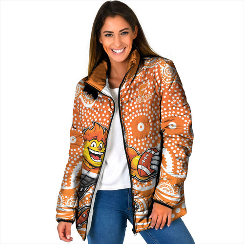 Greater Western Sydney Giants Padded Jacket Aboriginal Dot Pattern - Football Mascot Heritage Pride