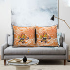 Greater Western Sydney Giants Pillow Cover Aboriginal Dot Pattern - Football Mascot Heritage Pride