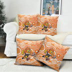 Greater Western Sydney Giants Pillow Cover Aboriginal Dot Pattern - Football Mascot Heritage Pride