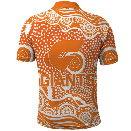 Greater Western Sydney Giants Polo Shirt Aboriginal Dot Pattern - Football Mascot Heritage Pride