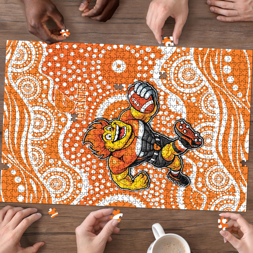 Greater Western Sydney Giants Puzzle Aboriginal Dot Pattern - Football Mascot Heritage Pride