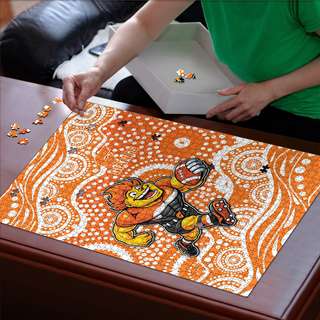 Greater Western Sydney Giants Puzzle Aboriginal Dot Pattern - Football Mascot Heritage Pride
