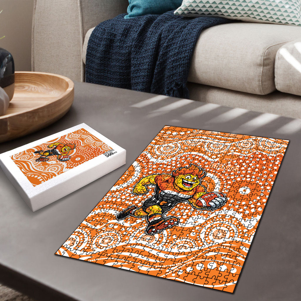 Greater Western Sydney Giants Puzzle Aboriginal Dot Pattern - Football Mascot Heritage Pride