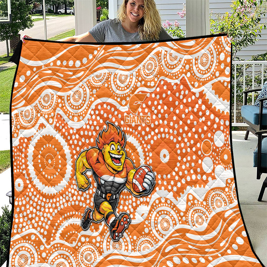 Greater Western Sydney Giants Quilt Aboriginal Dot Pattern - Football Mascot Heritage Pride