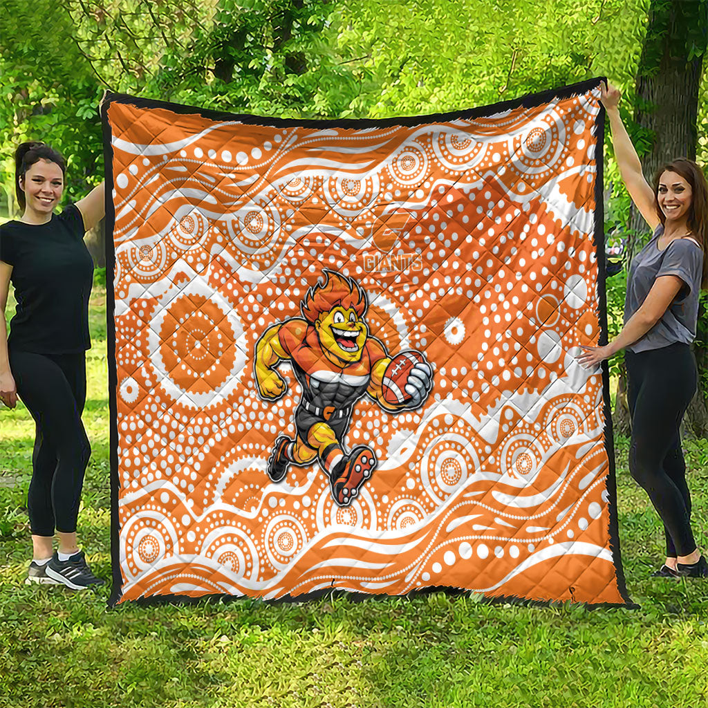 Greater Western Sydney Giants Quilt Aboriginal Dot Pattern - Football Mascot Heritage Pride