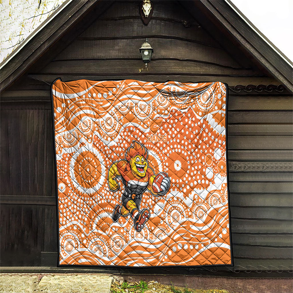 Greater Western Sydney Giants Quilt Aboriginal Dot Pattern - Football Mascot Heritage Pride