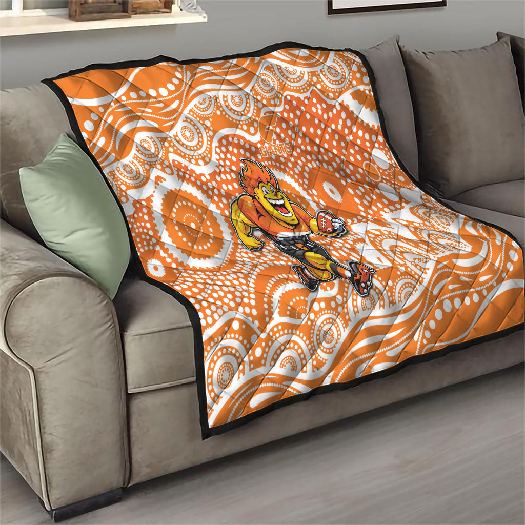 Greater Western Sydney Giants Quilt Aboriginal Dot Pattern - Football Mascot Heritage Pride