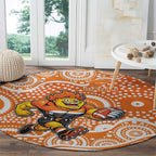 Greater Western Sydney Giants Round Carpet Aboriginal Dot Pattern - Football Mascot Heritage Pride