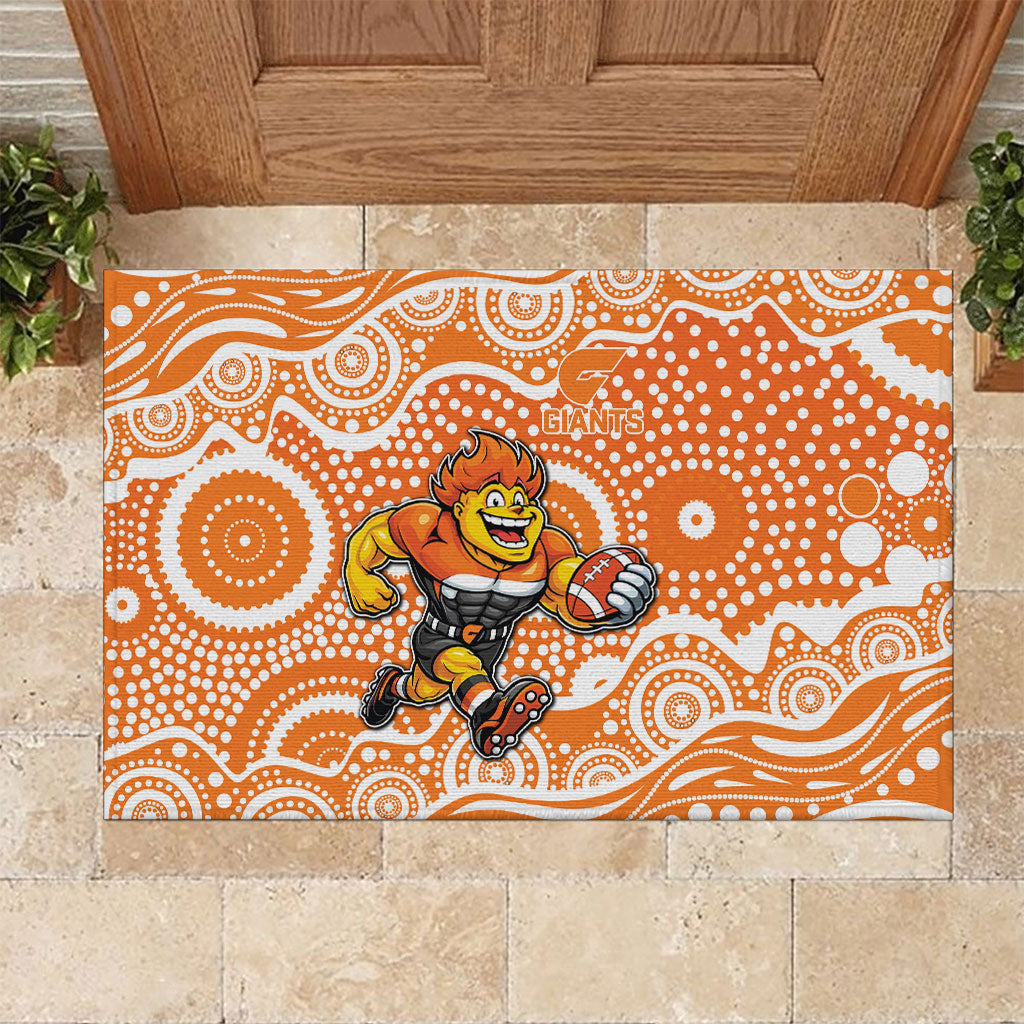 Greater Western Sydney Giants Rubber Doormat Aboriginal Dot Pattern - Football Mascot Heritage Pride