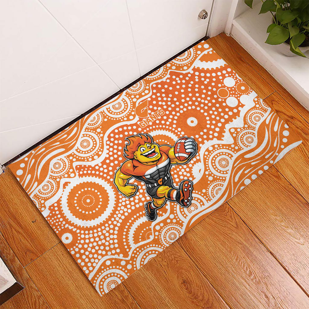 Greater Western Sydney Giants Rubber Doormat Aboriginal Dot Pattern - Football Mascot Heritage Pride
