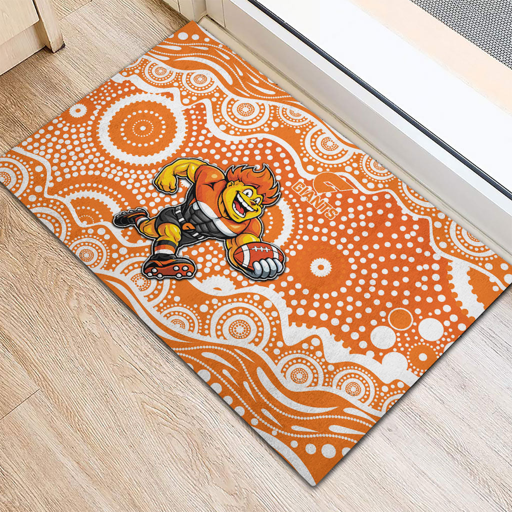 Greater Western Sydney Giants Rubber Doormat Aboriginal Dot Pattern - Football Mascot Heritage Pride