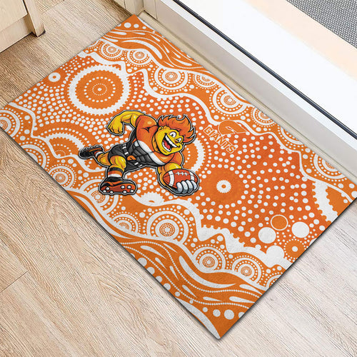 Greater Western Sydney Giants Rubber Doormat Aboriginal Dot Pattern - Football Mascot Heritage Pride