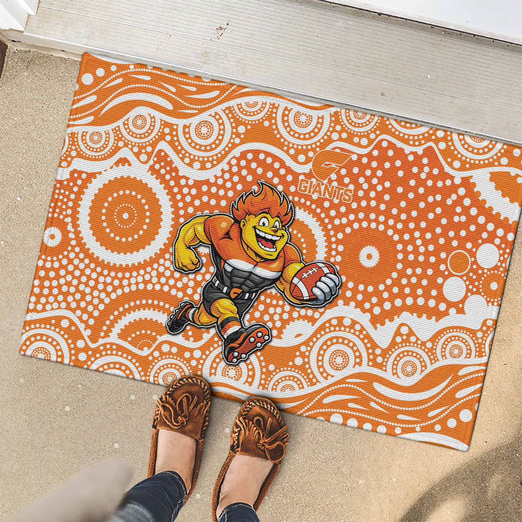 Greater Western Sydney Giants Rubber Doormat Aboriginal Dot Pattern - Football Mascot Heritage Pride
