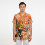 Greater Western Sydney Giants Scrub Top Aboriginal Dot Pattern - Football Mascot Heritage Pride