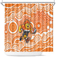 Greater Western Sydney Giants Shower Curtain Aboriginal Dot Pattern - Football Mascot Heritage Pride