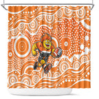 Greater Western Sydney Giants Shower Curtain Aboriginal Dot Pattern - Football Mascot Heritage Pride