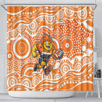 Greater Western Sydney Giants Shower Curtain Aboriginal Dot Pattern - Football Mascot Heritage Pride