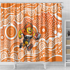 Greater Western Sydney Giants Shower Curtain Aboriginal Dot Pattern - Football Mascot Heritage Pride