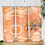 Greater Western Sydney Giants Skinny Tumbler Aboriginal Dot Pattern - Football Mascot Heritage Pride