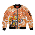 Greater Western Sydney Giants Sleeve Zip Bomber Jacket Aboriginal Dot Pattern - Football Mascot Heritage Pride