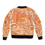 Greater Western Sydney Giants Sleeve Zip Bomber Jacket Aboriginal Dot Pattern - Football Mascot Heritage Pride