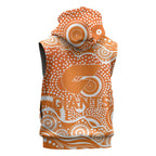 Greater Western Sydney Giants Sleeveless Hoodie Aboriginal Dot Pattern - Football Mascot Heritage Pride